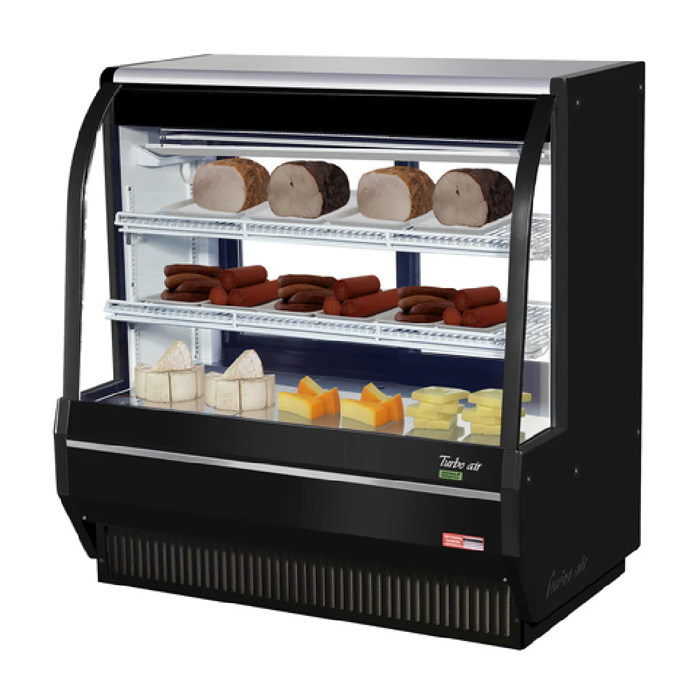 Turbo Air TCDD-48H-B-N 48 1/2 Inch Refrigerated Deli Case 16.2 cu ft with Adjustable Shelves