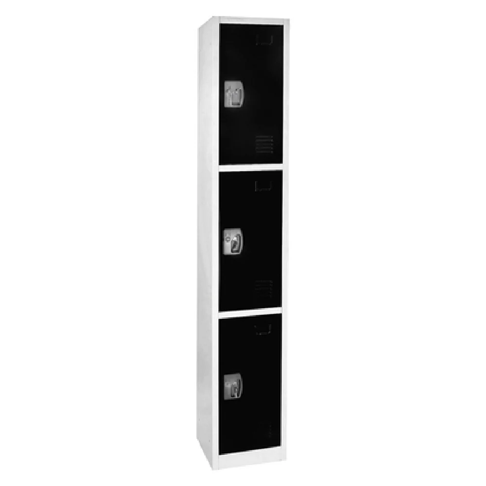 Alpine Industries ADI629-203-BLK 12 Inch Triple Tiers Locker Steel Black Finish Alpine Industries ADI629-203-BLK 12 Inch Triple Tiers Locker Steel Black Finish