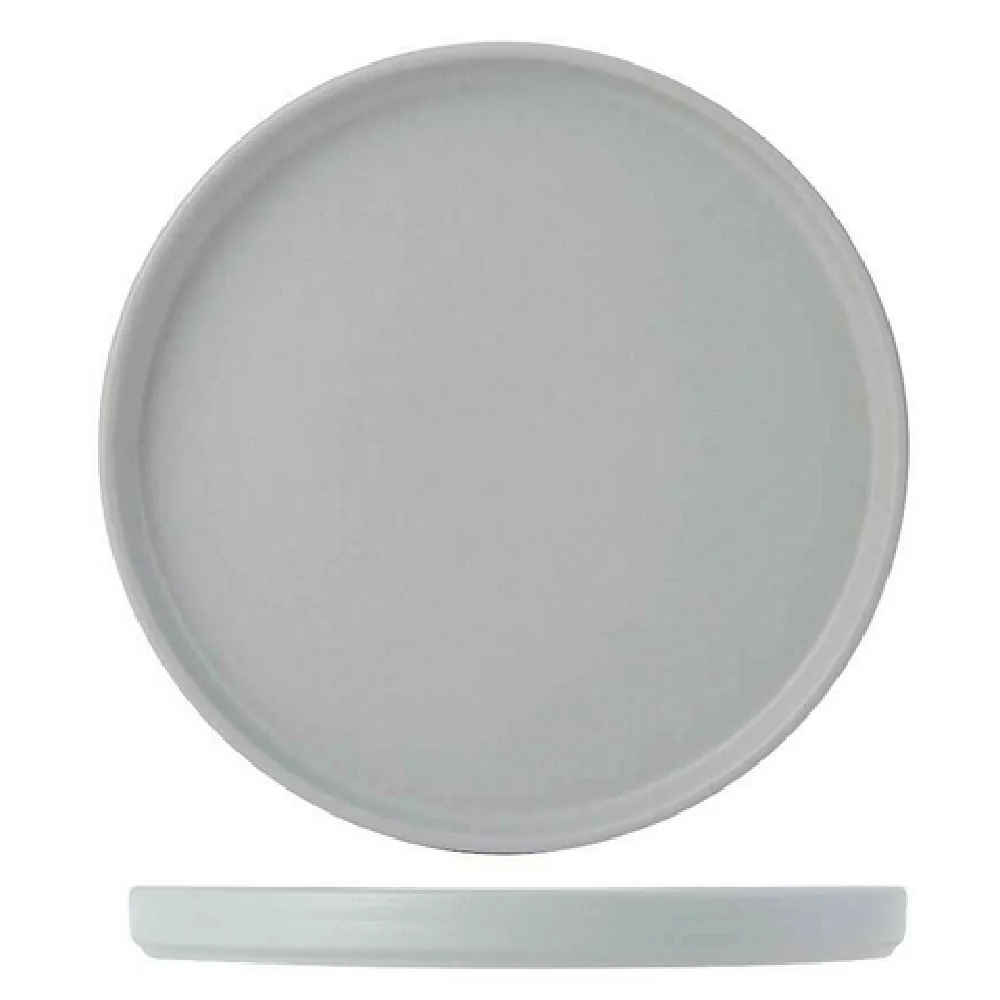 Tuxton VGAS082 8-1/4 Inch Diameter Round Plate Lead-Free Porcelain Matte Gray