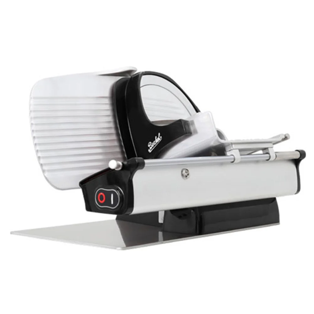 Omcan 47113 17-7/10 Inch Electric Food Slicer with 9-4/5 Inch Blade Black
