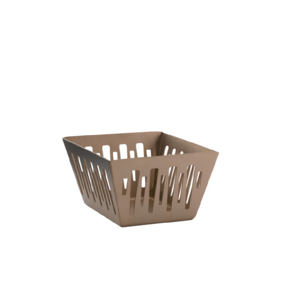 Service Ideas DB-61RG 3.75 Inch Bread Basket Hand Wash Only Stainless Steel Brushed Finish