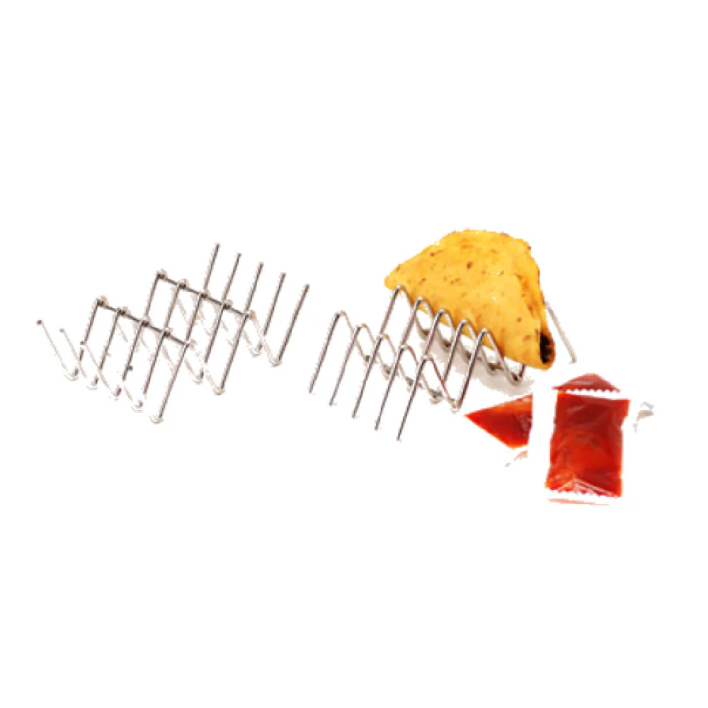 GET Enterprises 4-81823 4 Inch Taco Holder Stainless Steel Holds 2 or 3 Tacos