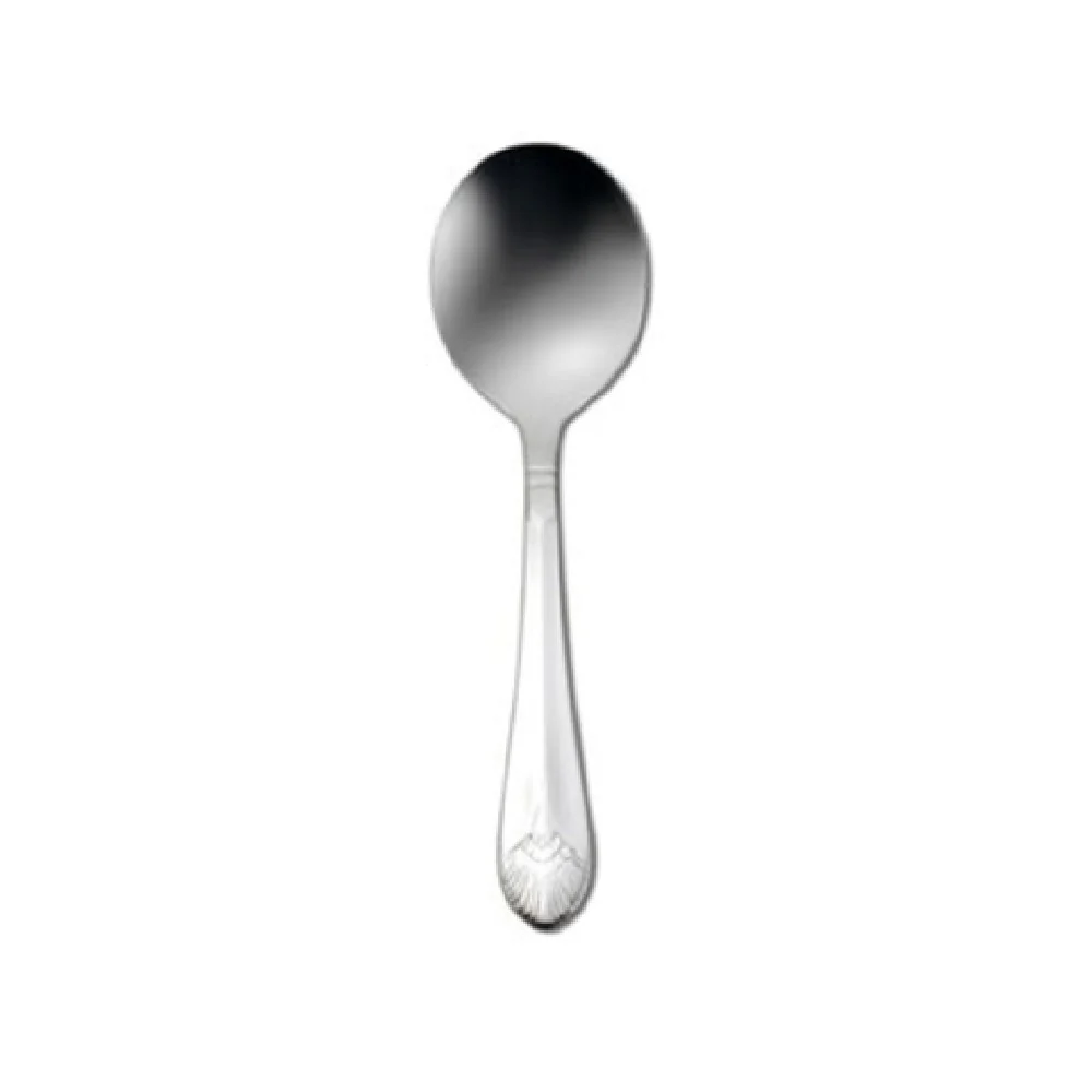 1880 Hospitality T131SBLF 6-1/8 Inch Bouillon Spoon Sculpted Handle Tip Stainless Steel