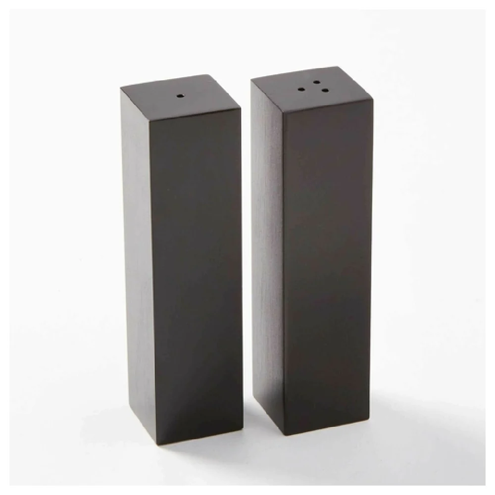 American Metalcraft SPDB33 3 Oz Stainless Steel Salt and Pepper Shaker Set Satin Black Finish American Metalcraft SPDB33 3 Oz Stainless Steel Salt and Pepper Shaker Set Satin Black Finish