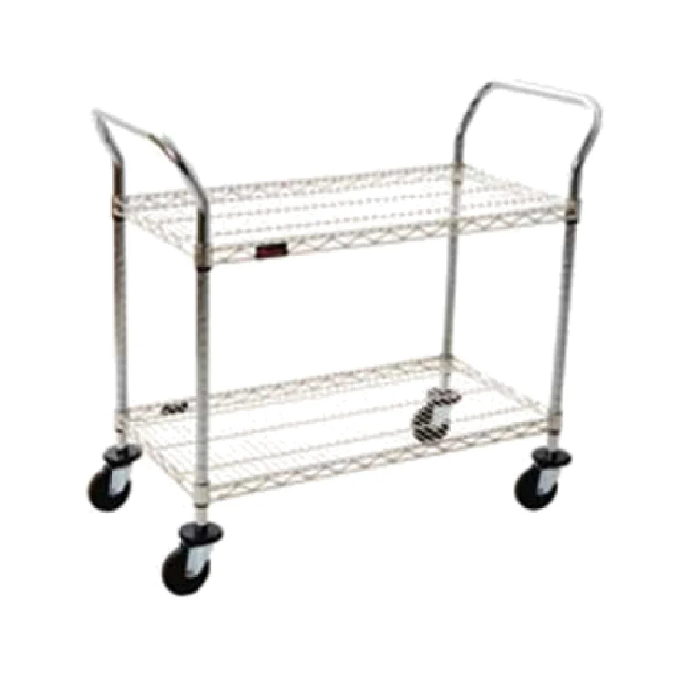Eagle U2-2460S 60 Inch Utility Cart 2-tier Stainless Steel Open Base with Handles