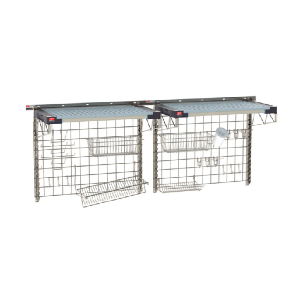 Metro SW-1872S4-30-SINK SmartWall Life Complete Kit For Sinks Double-wide One-tier. Type 304 Stainless Steel Components: Wall Tracks Metro SW-1872S4-30-SINK SmartWall Life Complete Kit For Sinks Double-wide One-tier. Type 304 Stainless Steel Components: Wall Tracks