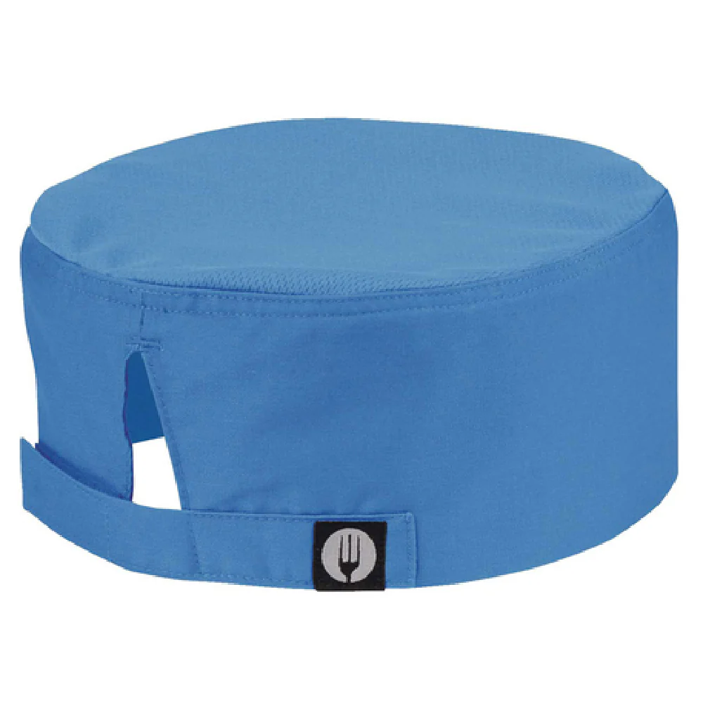 Chef Works DFCVBLU0 Beanie Cool Vent Mesh Top Blue Adjustable Velcro Closure
