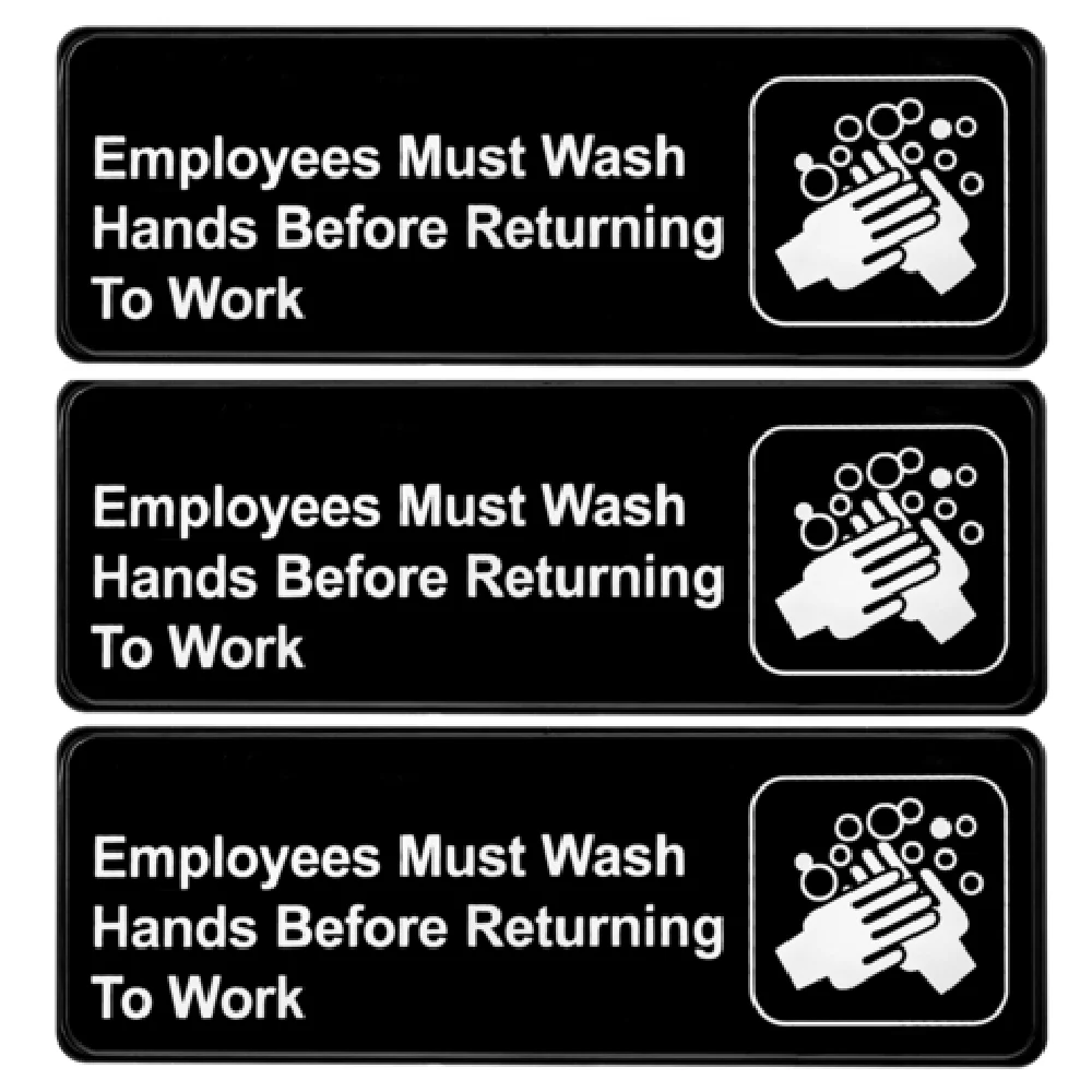 Alpine Industries ALPSGN-B-5 9 Inch Sign Employees Must Wash Hands With Graphic 3 Packs Alpine Industries ALPSGN-B-5 9 Inch Sign Employees Must Wash Hands With Graphic 3 Packs