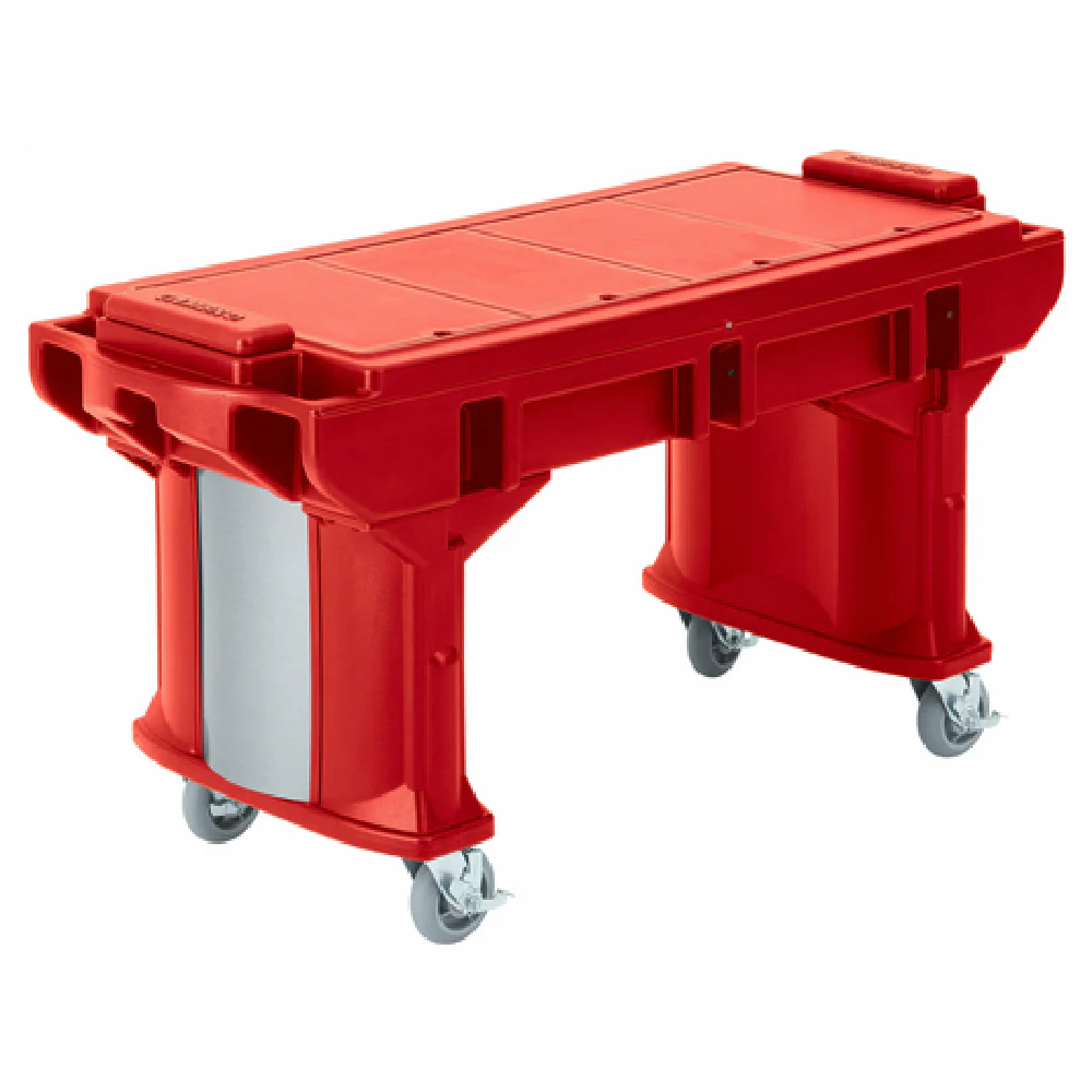 Cambro VBRTLHD5158 69 Inch Versa Food Bar Cold Food Mobile Red Polyethylene