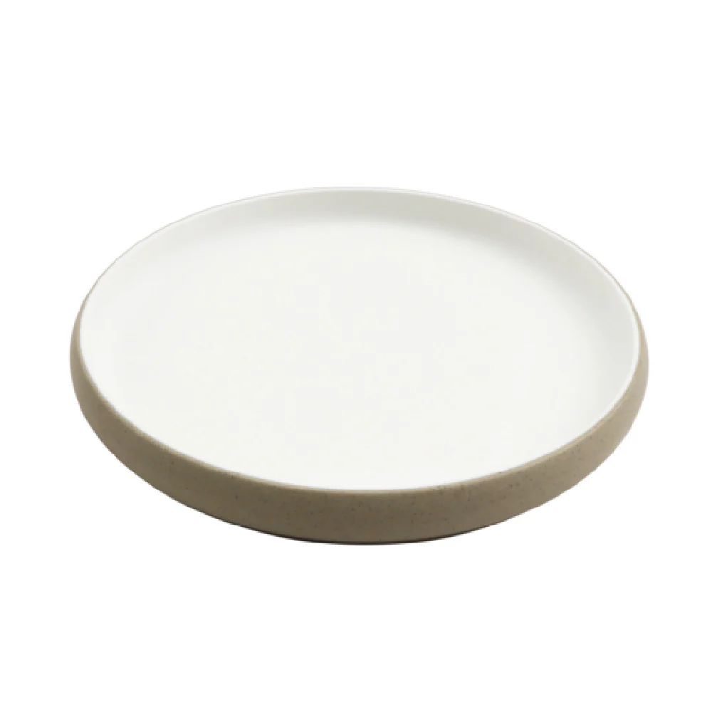 GET Enterprises 21378-TOH/SND 8-1/2 Inch Round Cheforward Hatch Plate Melamine Two Tone