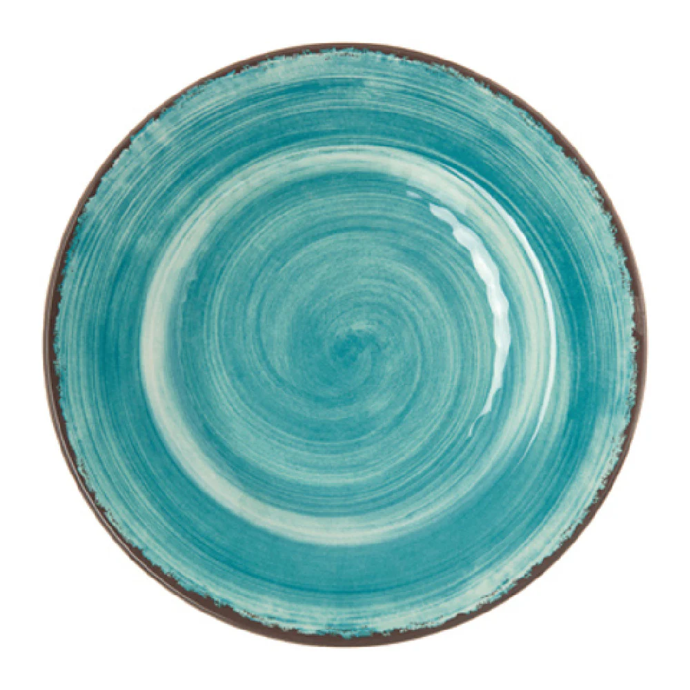 Carlisle 5400215 9 Inch Round Salad Plate Melamine Aqua Swirl Design Carlisle 5400215 9 Inch Round Salad Plate Melamine Aqua Swirl Design