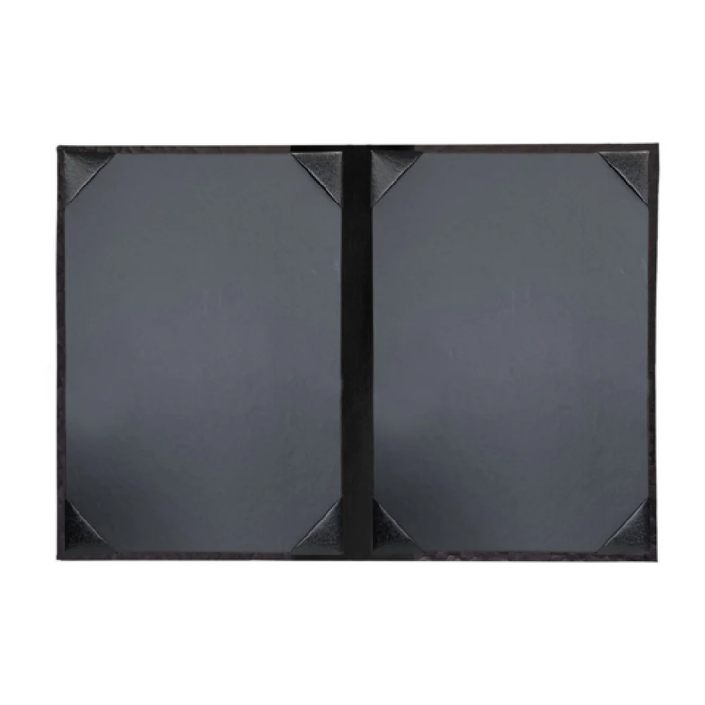 Risch METRO-2V 5.5 Inch Menu Cover Double View Vinyl-like with Black Spine Risch METRO-2V 5.5 Inch Menu Cover Double View Vinyl-like with Black Spine