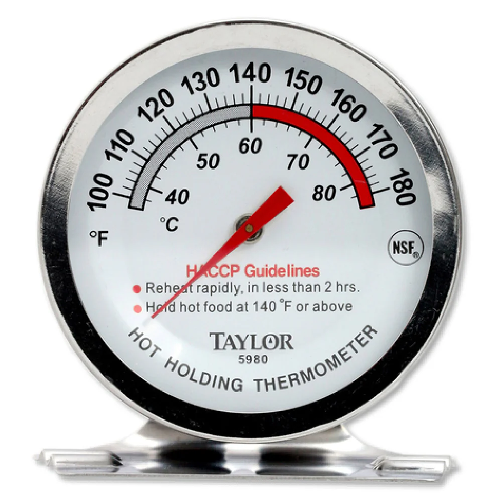 Taylor 5980N Hot Holding Thermometer 2 Inch Dial Stainless Steel with HACCP