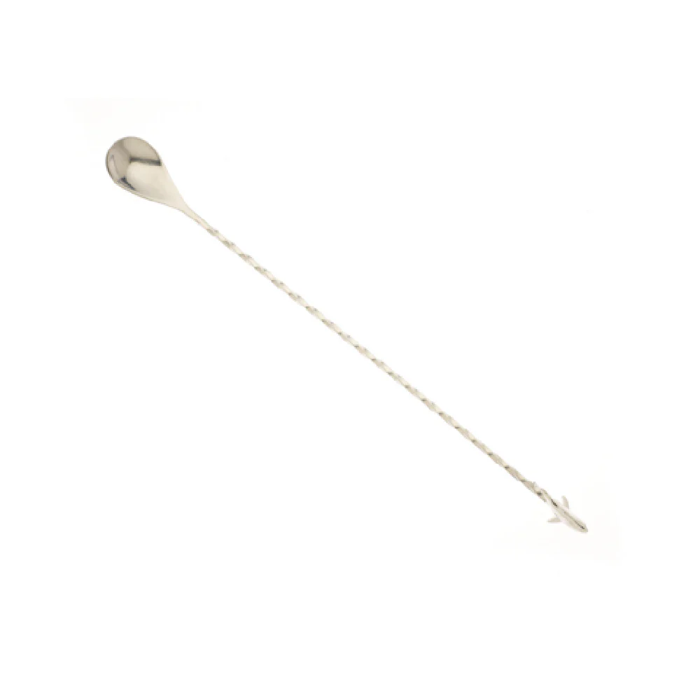 Mercer Culinary M37012SHK 13-1/4 Inch Cast Shark Bar Spoon Stainless Steel with Twisted Stem Mercer Culinary M37012SHK 13-1/4 Inch Cast Shark Bar Spoon Stainless Steel with Twisted Stem