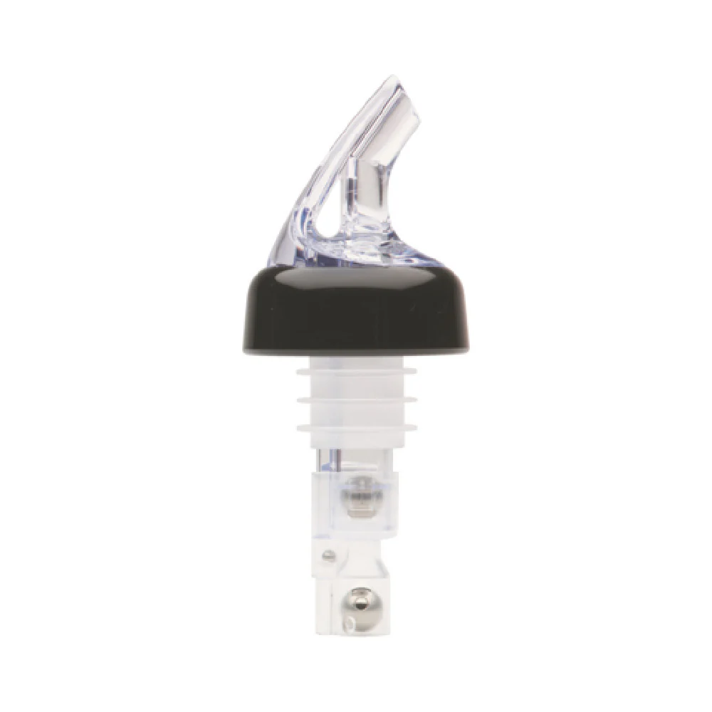 Bar Maid BMP-3125C 1 1/4Oz Liquor Pourer Clear Black Collar 12 Packs