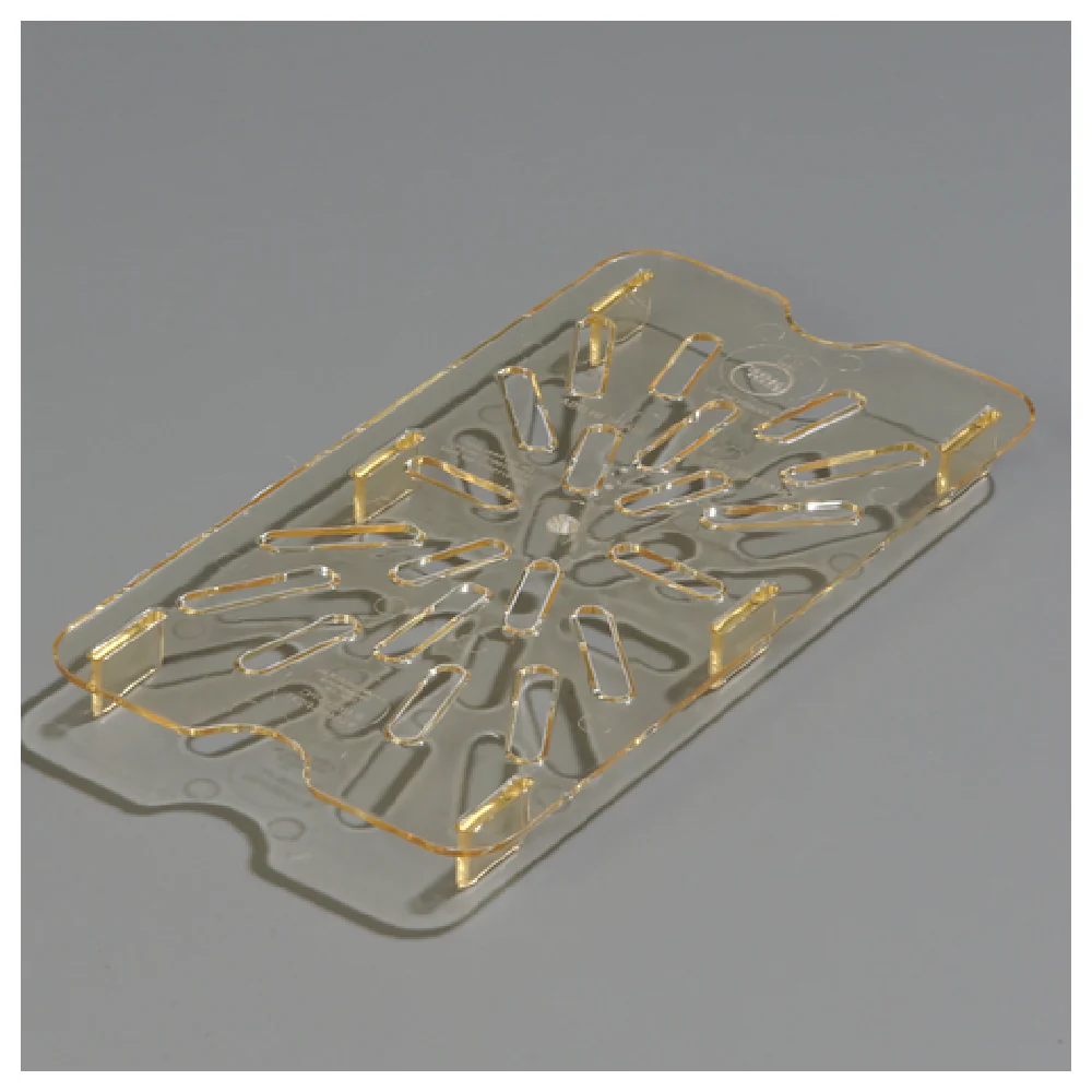 Carlisle 3089513 8.12 Inch High Heat Drain Shelf for 1/4 Size Food Pan Amber Polyether Sulfone