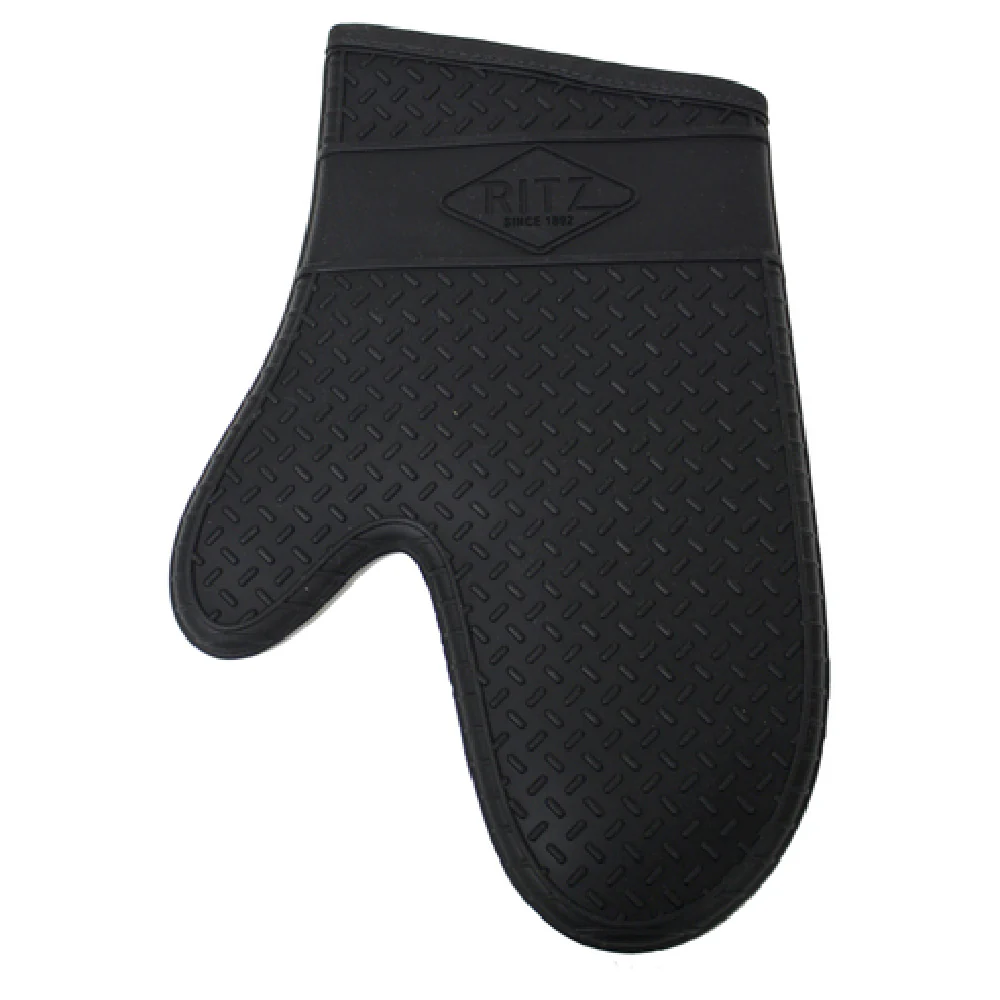 John Ritzenthaler Company RZS685BK13 13 Inch Oven Mitt with Tread for Gripping Black Silicone