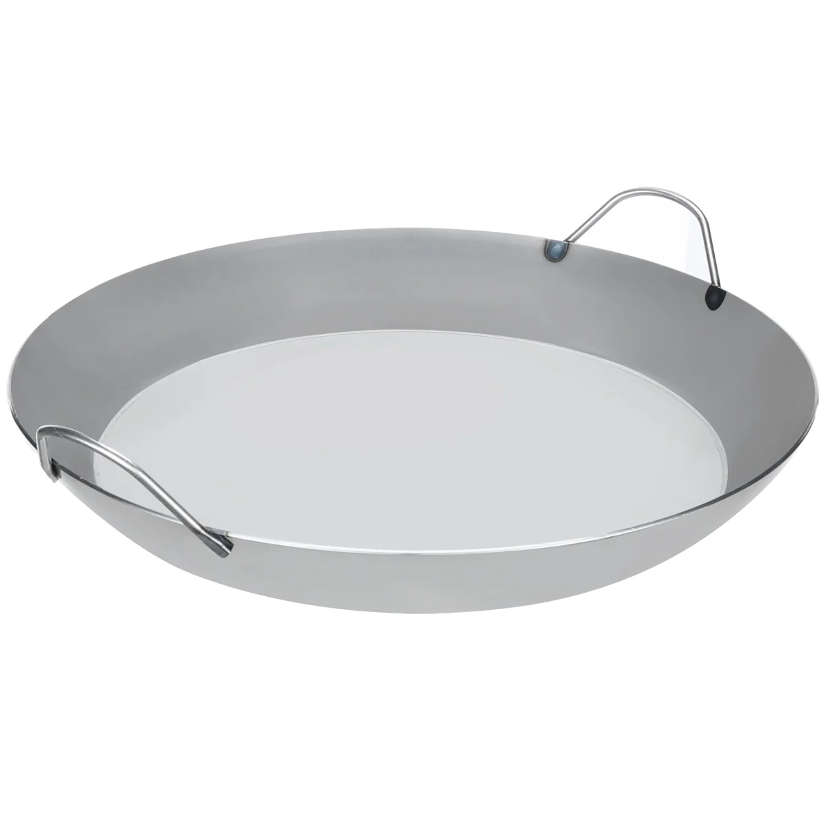 Matfer 062053 17-3/4 Inch Diameter Gas Paella Pan Black Steel with Curved Sides