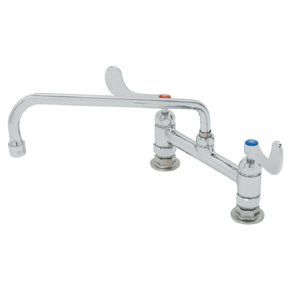 T&S Brass B-0221-CR4-L22 Faucet 8 Inch Adjustable Centers with Swing Nozzle