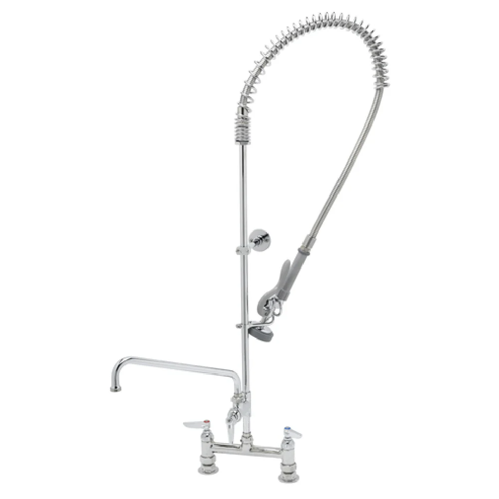 T&S Brass B-0123-12-CR-B 8 Inch Pre-Rinse Faucet Assembly with Add On Faucet T&S Brass B-0123-12-CR-B 8 Inch Pre-Rinse Faucet Assembly with Add On Faucet