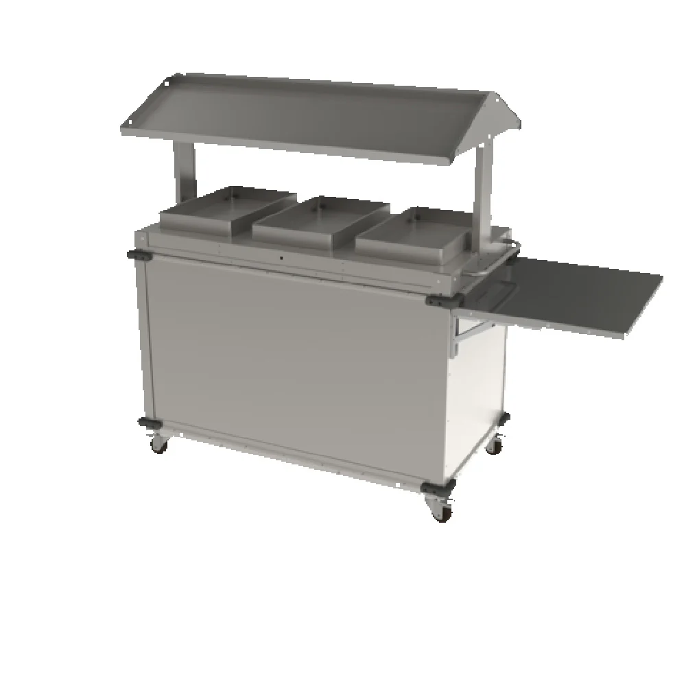 Cadco CBC-GG-B3-DS-LST 74 Inch Stainless Steel MobileServ Merchandising Cart Cadco CBC-GG-B3-DS-LST 74 Inch Stainless Steel MobileServ Merchandising Cart