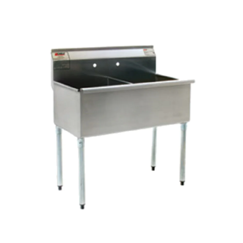 Eagle 2136-2-16/4-1X 37 Inch Utility Sink Two Compartment with Stainless Steel Eagle 2136-2-16/4-1X 37 Inch Utility Sink Two Compartment with Stainless Steel