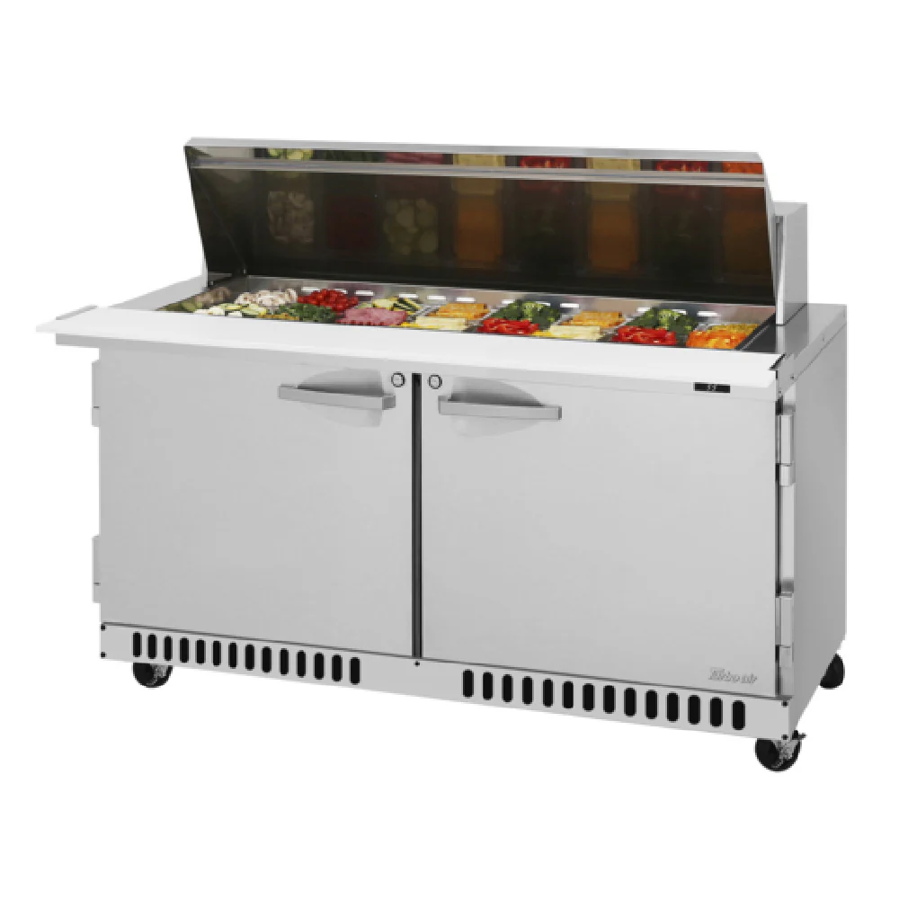 Turbo Air PST-60-24-FB-N 60 Inch PRO Series Mega Top Sandwich Prep Table 14.8 cu ft with Front Breathing Airflow Turbo Air PST-60-24-FB-N 60 Inch PRO Series Mega Top Sandwich Prep Table 14.8 cu ft with Front Breathing Airflow