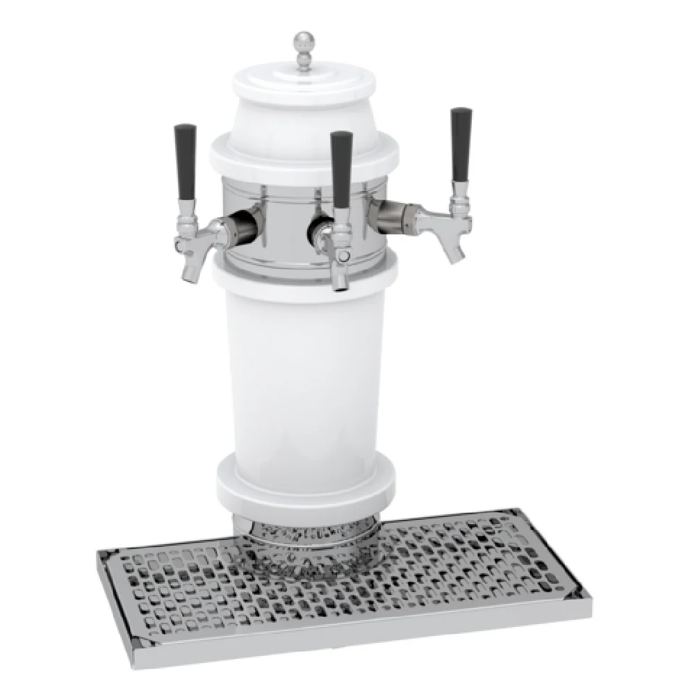 Glastender RBT-3-MF 13 Inch Ceramic Countertop Draft Dispensing Tower Mirror Finish