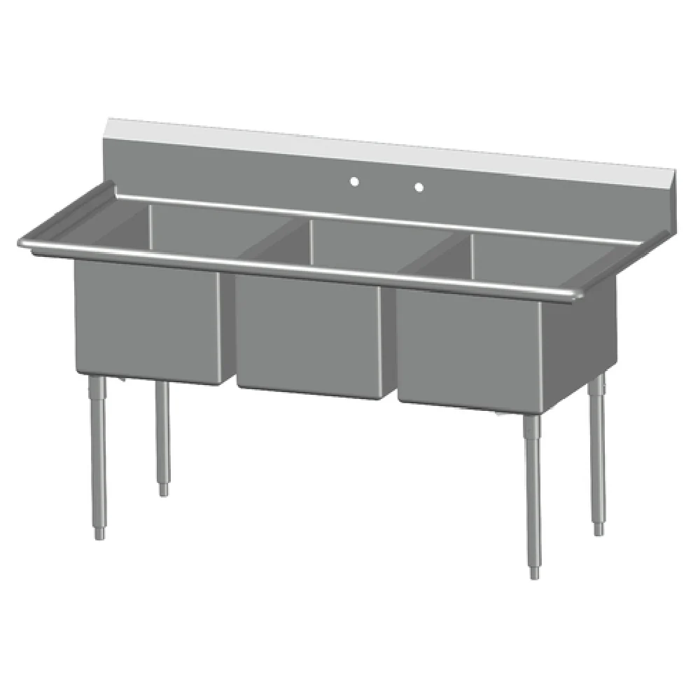 SPG International 3N2028 Universal Stainless Sink Three Compartment 28 SPG International 3N2028 Universal Stainless Sink Three Compartment 28