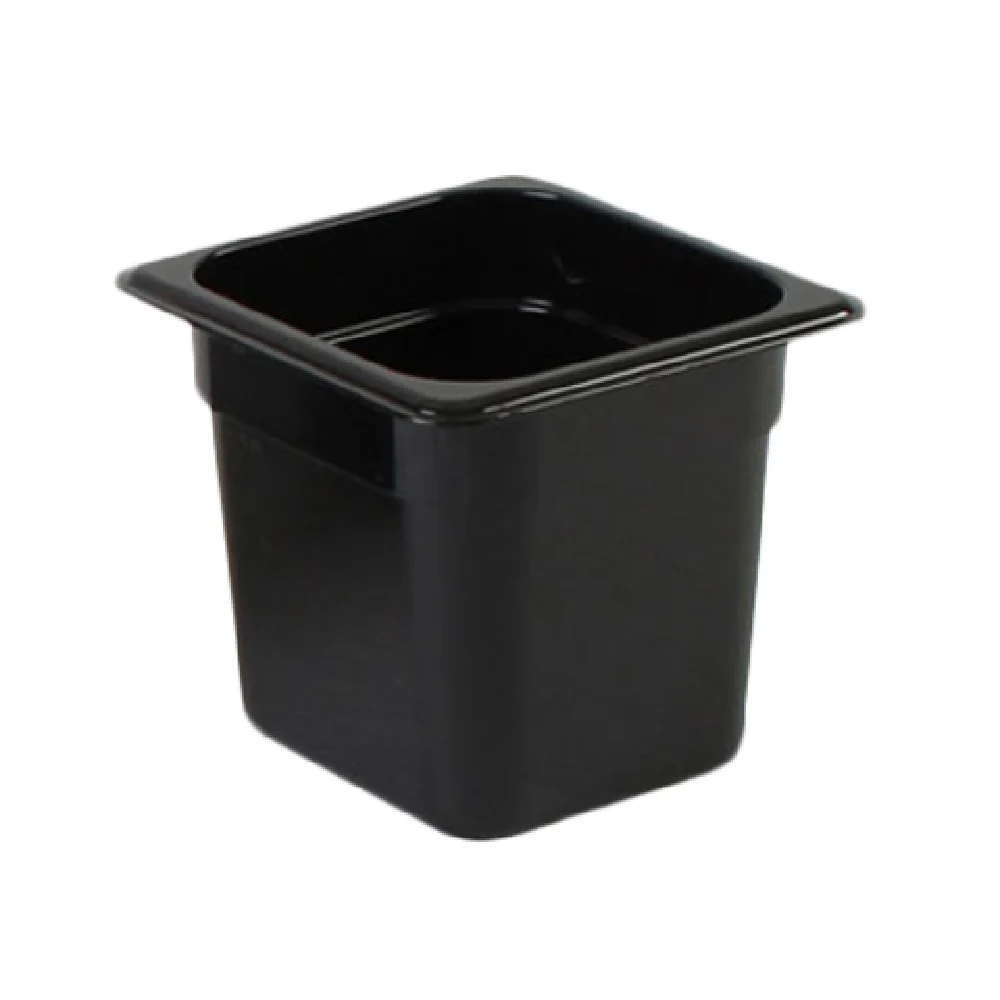 Thunder Group PLPA8166BK 1/6 Size Food Pan Shatter Resistant Polycarbonate Black