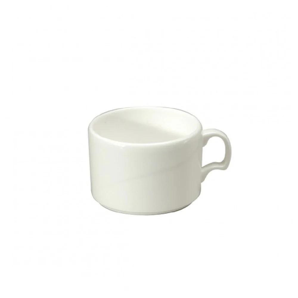 1880 Hospitality F1100000530 8-1/2 Oz Cup Handled Round Stackable Bone China White
