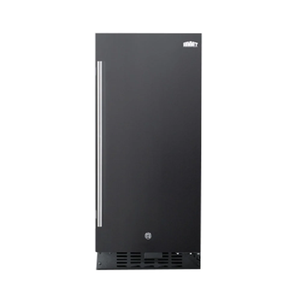 Summit FF1532B 15 Inch All-Refrigerator 3 Cu.ft Built-in or Freestanding Frost-free Black and Stainless Steel