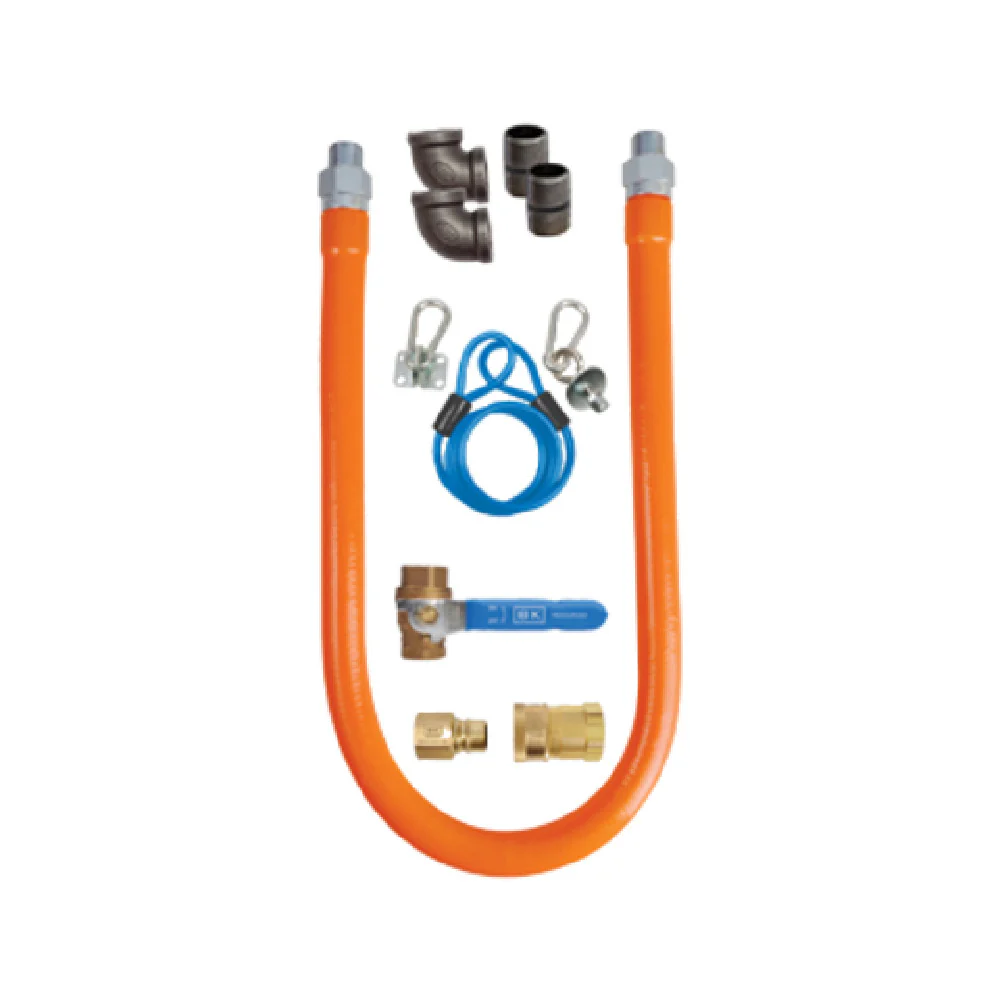 BK Resources BKG-GHC-5048-SCK9 48 Inch Gas Connector Hose Kit with Shut Off Valve