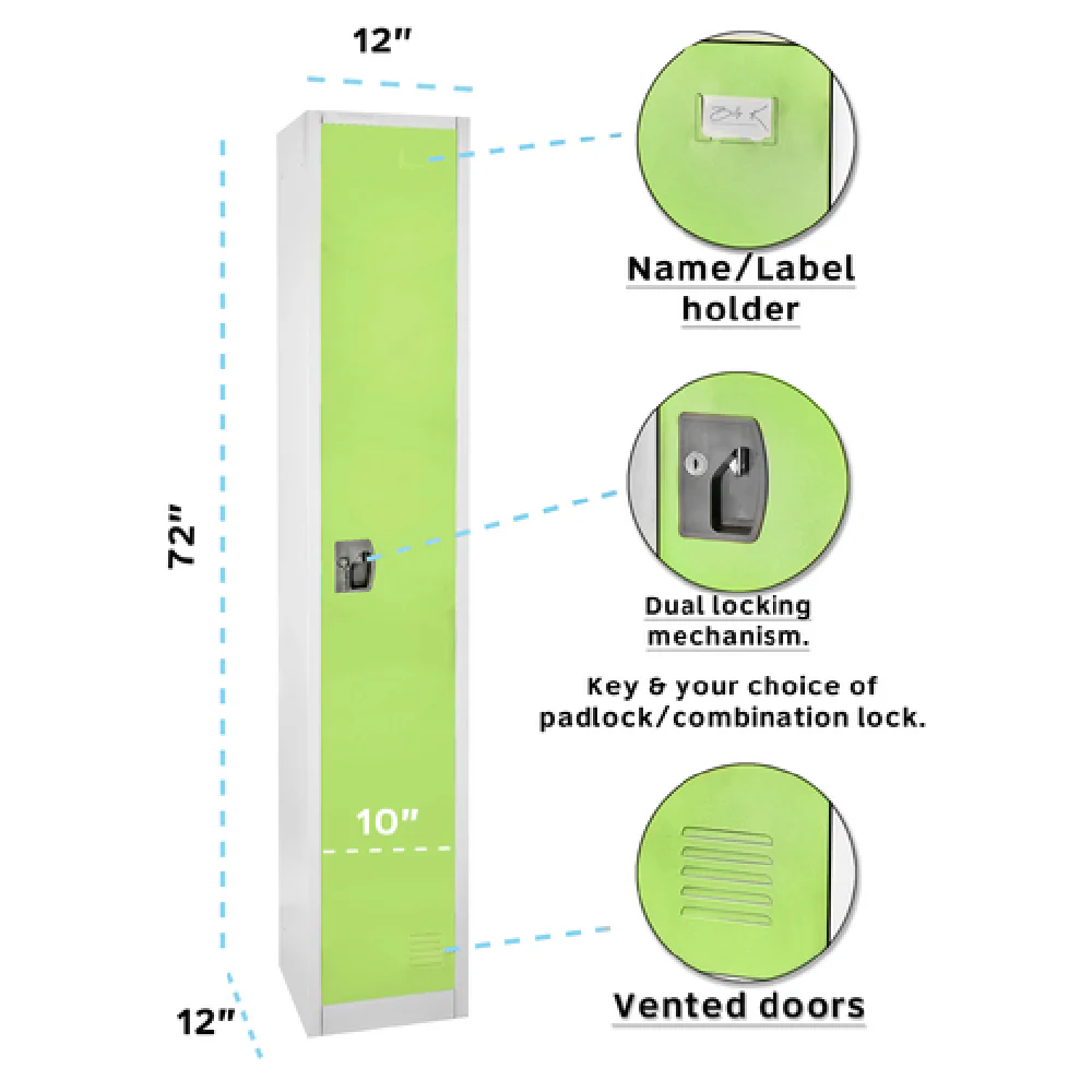 Alpine Industries ADI629-201-GRN Locker 15 Inch Green Steel Single Tier Alpine Industries ADI629-201-GRN Locker 15 Inch Green Steel Single Tier