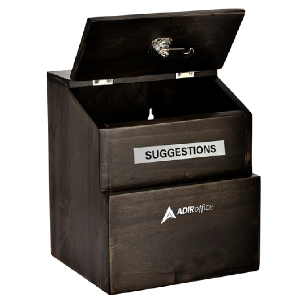 Alpine Industries ADI632-02-BLK 8 Inch Rustic Wood Suggestion Box Lock and Key Black Finish Alpine Industries ADI632-02-BLK 8 Inch Rustic Wood Suggestion Box Lock and Key Black Finish