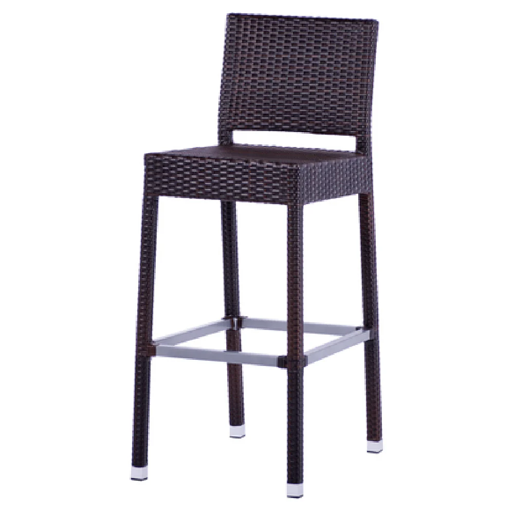 JMC Furniture GAMA CHOCOLATE BARSTOOL 14 Inch Armless Synthetic Wicker Aluminum Frame JMC Furniture GAMA CHOCOLATE BARSTOOL 14 Inch Armless Synthetic Wicker Aluminum Frame