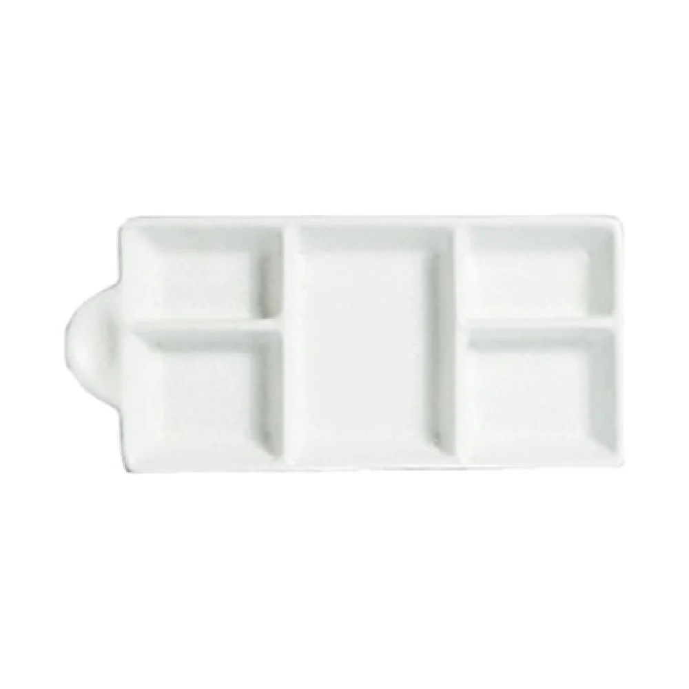 GET Enterprises MJ602YW 10.14 Oz Bugambilia Condiment Dish Aluminum 5-division Yellow