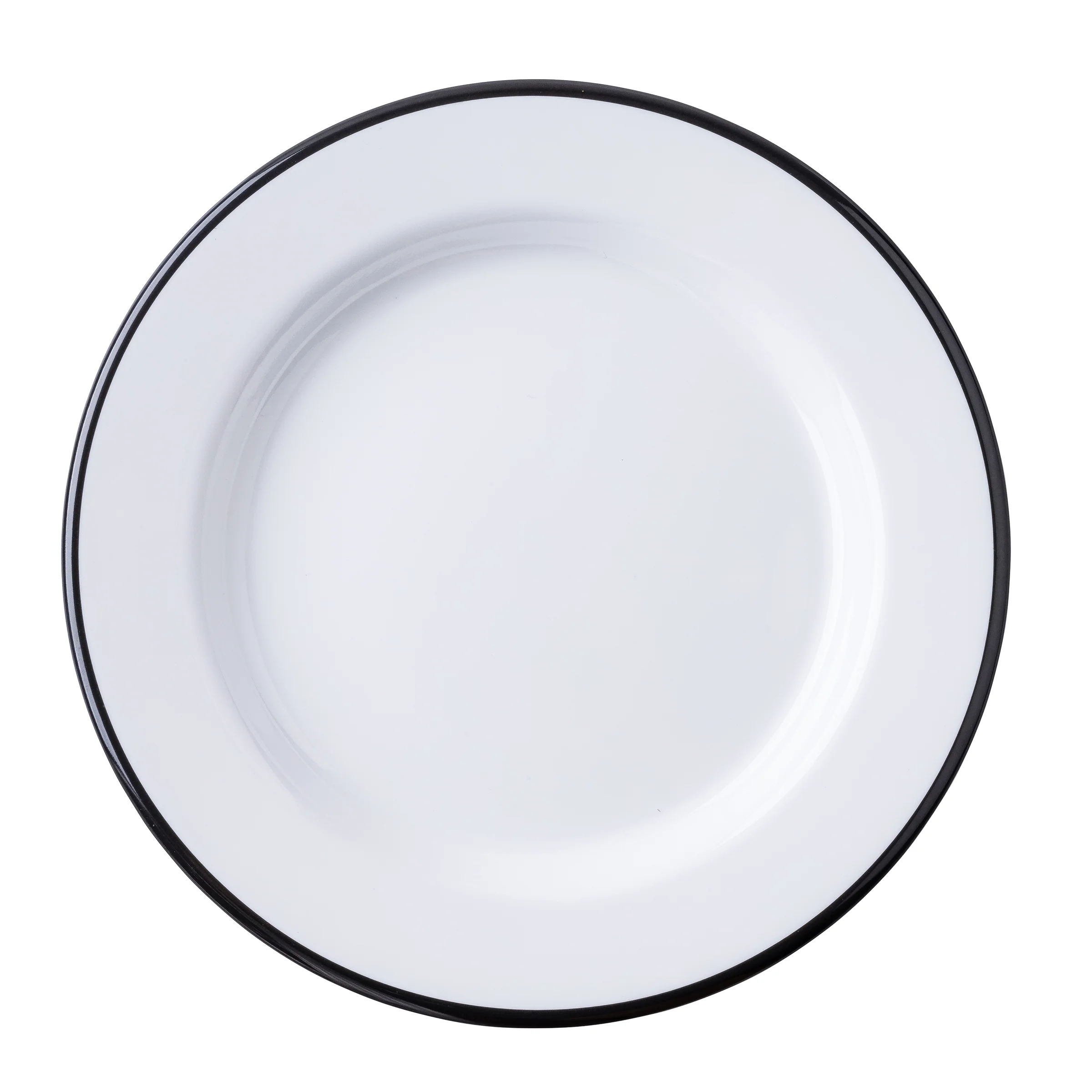 Tablecraft 12166 10 Inch Round Plate Melamine White/Black with Durable Design Tablecraft 12166 10 Inch Round Plate Melamine White/Black with Durable Design