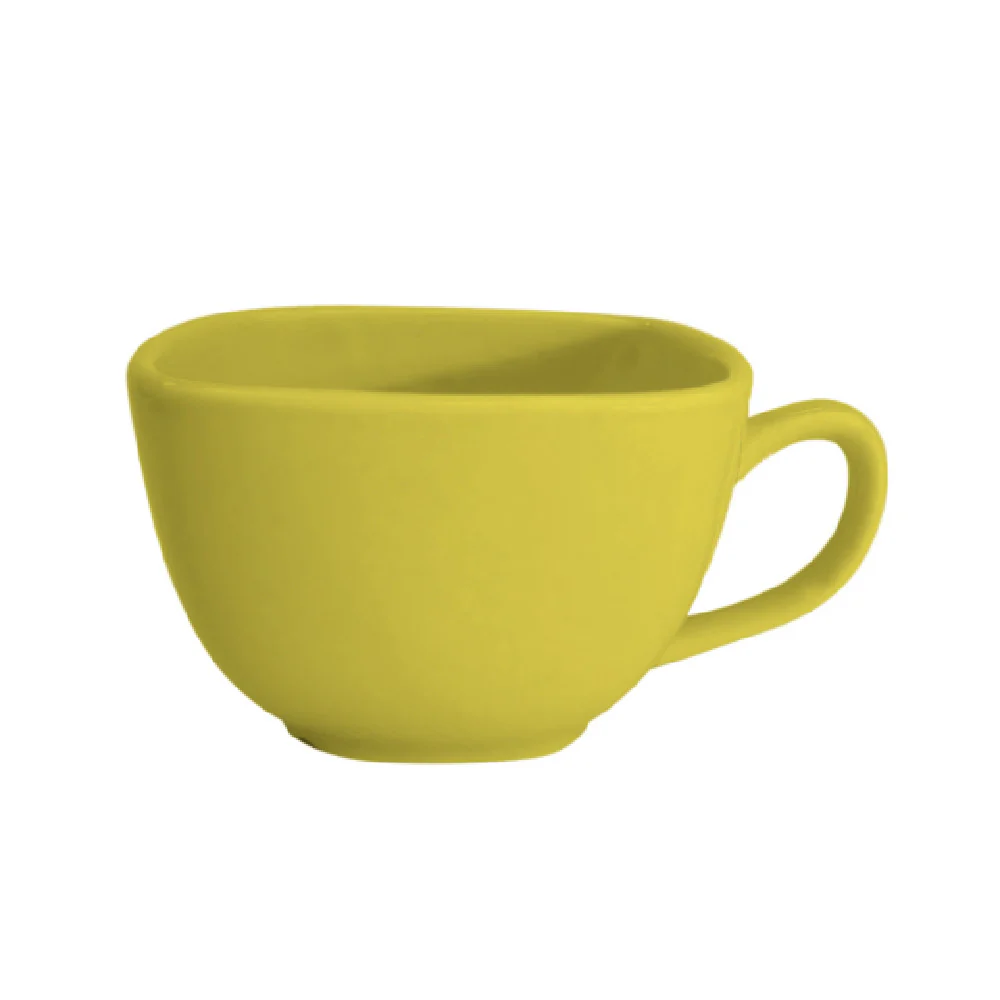 CAC China KC-1-SFL 8 Oz Color Arts Coffee Cup Square Ceramic Dishwasher Safe