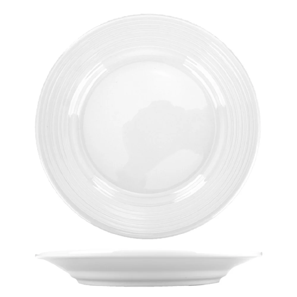 International Tableware MZ-16 10-5/8 Inch Diameter Round Plate Porcelain with Wide Rim International Tableware MZ-16 10-5/8 Inch Diameter Round Plate Porcelain with Wide Rim