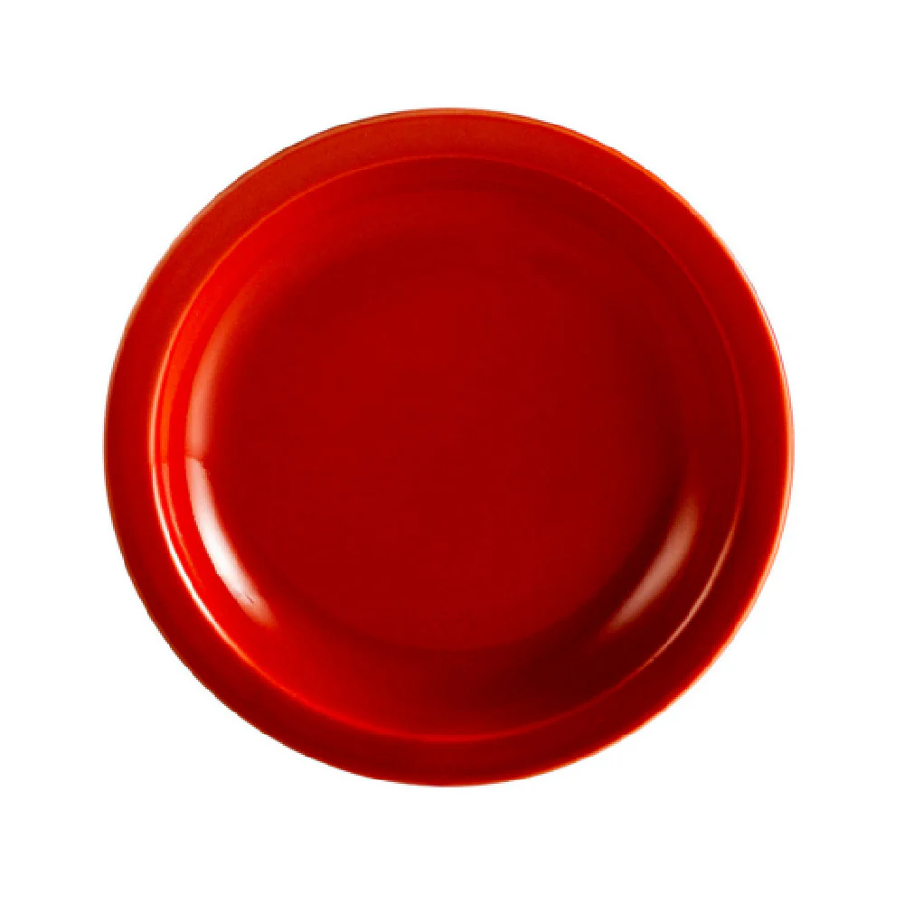 CAC China L-8NR-R 9 Inch Diameter Round Plate Ceramic Red Narrow Rim CAC China L-8NR-R 9 Inch Diameter Round Plate Ceramic Red Narrow Rim
