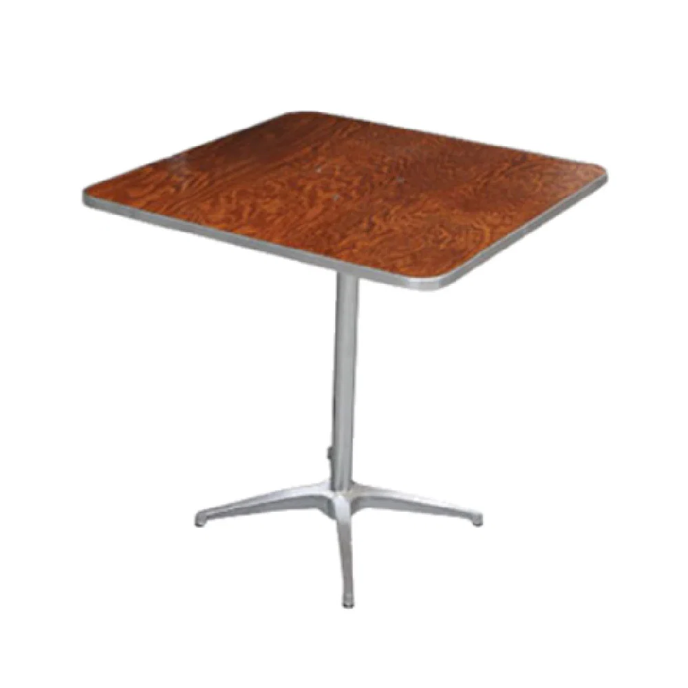 Forbes Industries HO3636-SK 36 Inch Square Pedestal Table Plywood Aluminum Finish