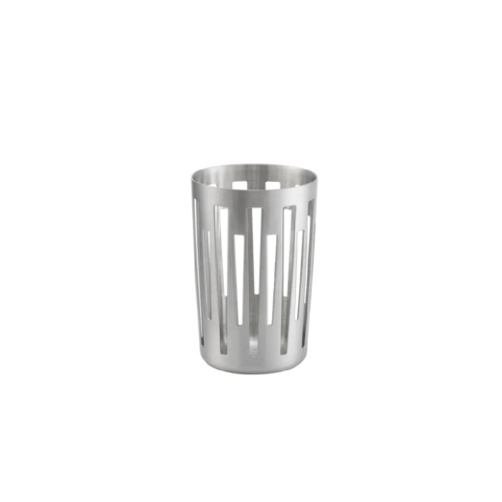 Service Ideas DB-60 2.25 Inch Round Breadstick Basket Stainless Steel Brushed Finish