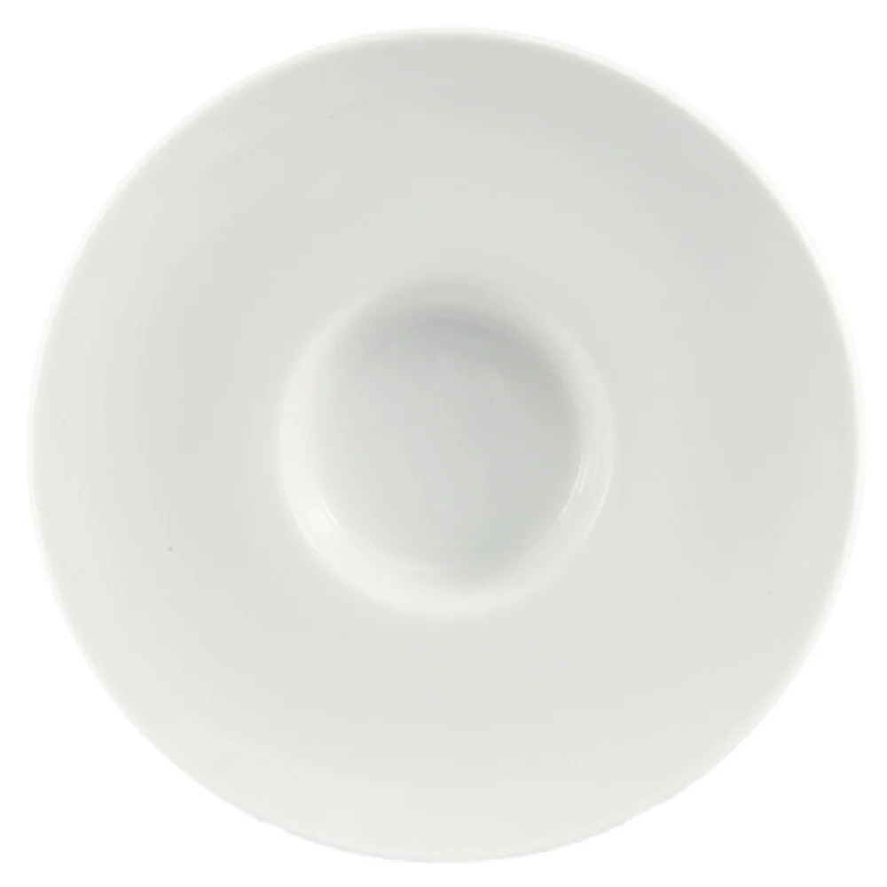CAC China FDP-122 5-1/2 Oz Bone White Round Flat Design Bowl