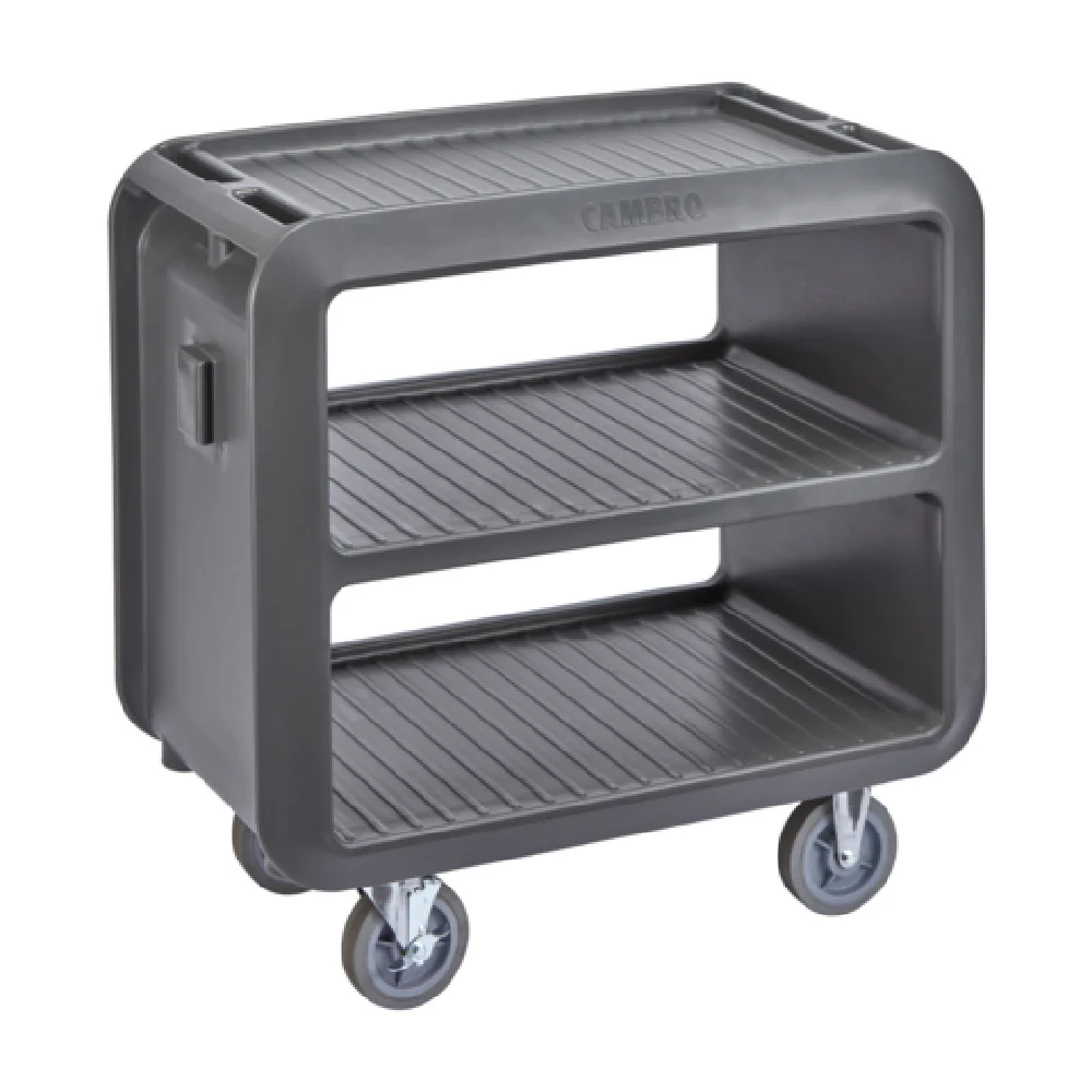 Cambro SC230110 37-1/2 Inch Polyethylene Utility Cart with 3 Shelves Black Cambro SC230110 37-1/2 Inch Polyethylene Utility Cart with 3 Shelves Black
