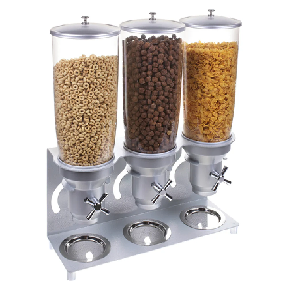 Cal Mil 3517-3-39 18 Inch Cereal Dispenser 3 Dispensers Plastic Metal Stand