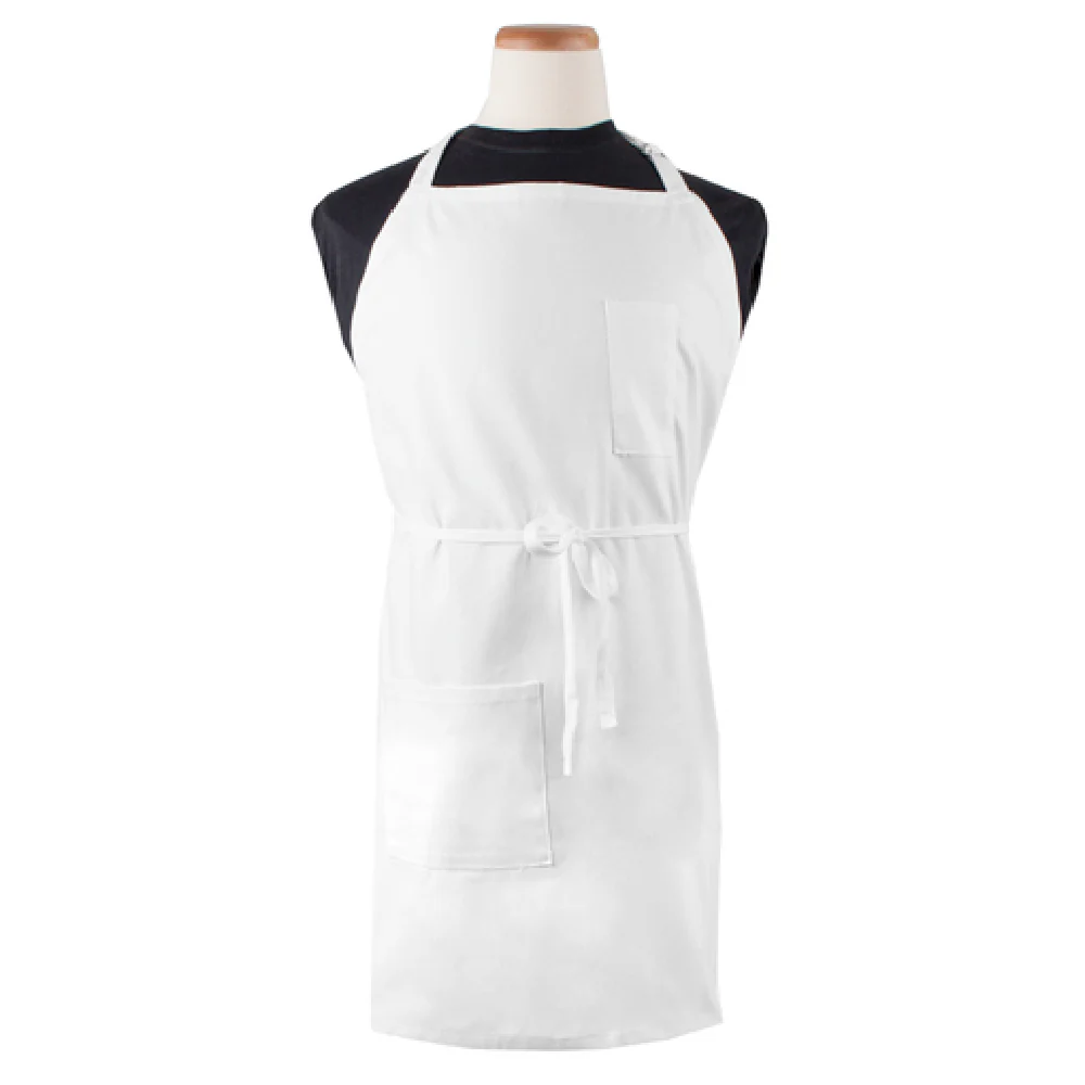 John Ritzenthaler Company 2PBIAWH Bib Apron 32 Inch Width Cotton/Poly White