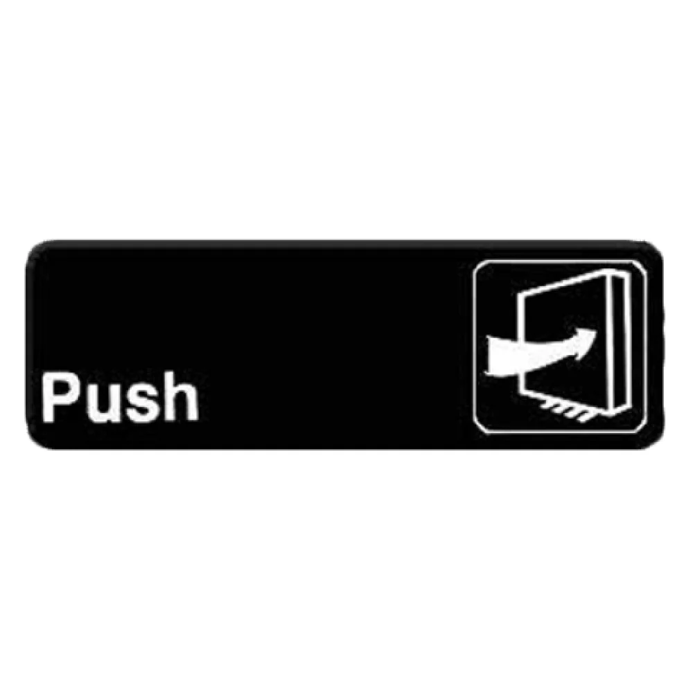 Thunder Group PLIS9301BK 9 Inch Information Compliance Sign Push Self-Adhesive Black