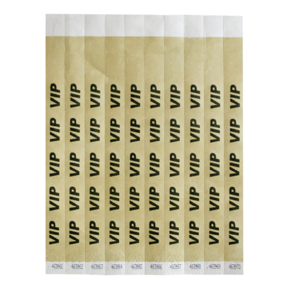 Bar Maid WB-VIP 3/4 Inch Tyvek Wristbands 500 Bands Pack Gold/Black Bar Maid WB-VIP 3/4 Inch Tyvek Wristbands 500 Bands Pack Gold/Black