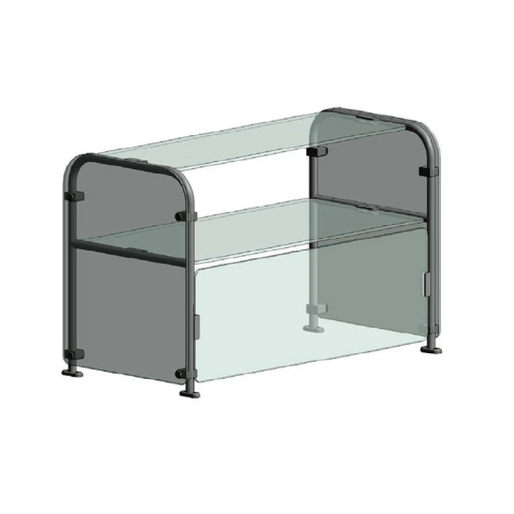 Randell RSB-DTSSFF-86 86 Inch Single-sided Double-tier Breath Guard with Tempered Glass and Stainless Steel Randell RSB-DTSSFF-86 86 Inch Single-sided Double-tier Breath Guard with Tempered Glass and Stainless Steel